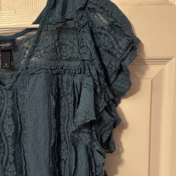 Daytrip Deep Teal Lace Blouse - Picture 3 of 5